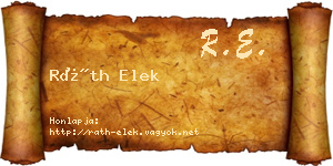Ráth Elek névjegykártya